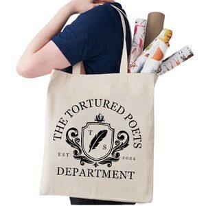 Taylor Swift The Tortured Poets Department Swifties Canvas Tote Bag NEW
